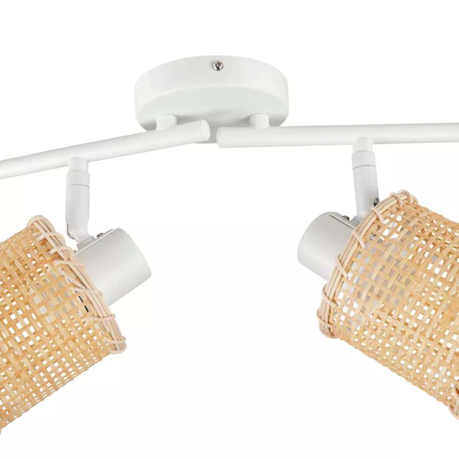 Plafondlamp 4 spots Bamboe (L68 cm) Mahina Natuurlijk