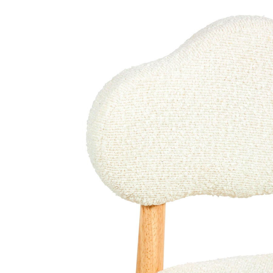 Silla para niño en madera rizado (35 cm) Odette Blanco