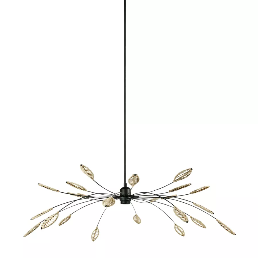 Lámpara de techo en metal y pétalos (D85 cm) Ellisse Natural