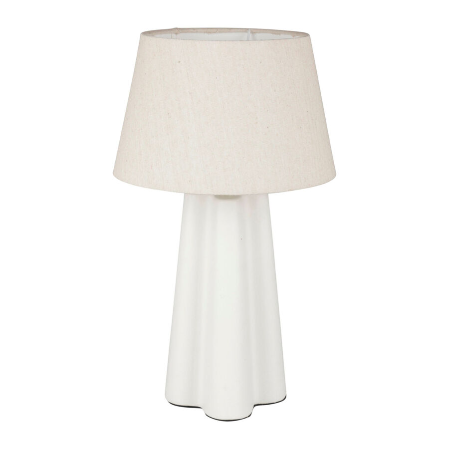 Lámpara de mesa cerámica y algodón (H45 cm) Cezanne Blanco