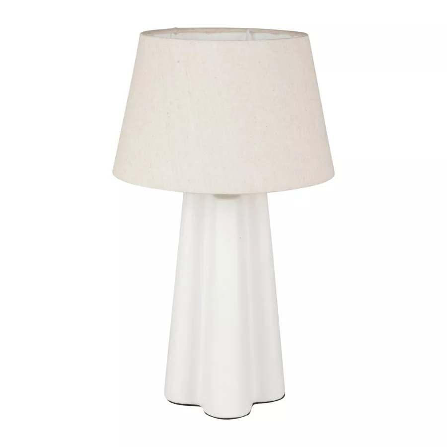 Lámpara de mesa cerámica y algodón (H45 cm) Cezanne Blanco