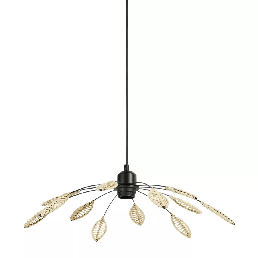 SUSPENSION MƒT.CORDE TIL NAT. Dim : 50x50xH10cm