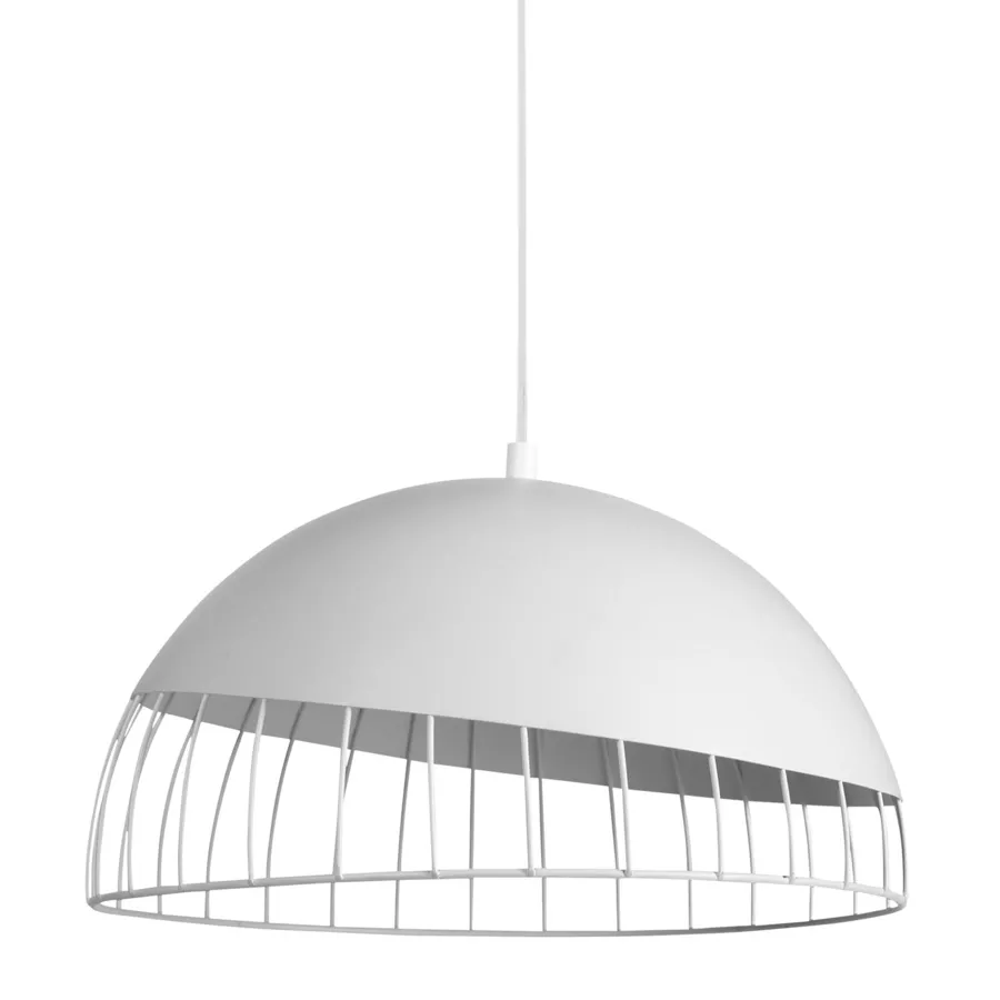 SUSPENSION MƒT.COLISEE BLANCHE Dim : D29.5xH25cm