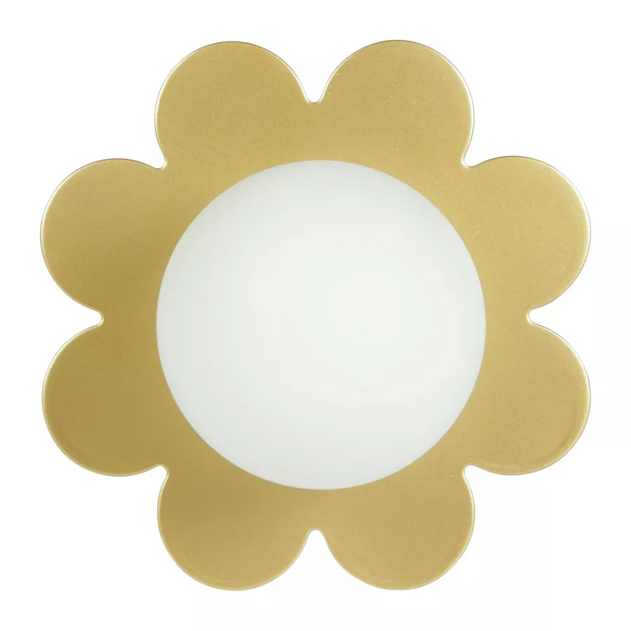 Wandleuchte Metall Fleur nacrée Weiß und Gold