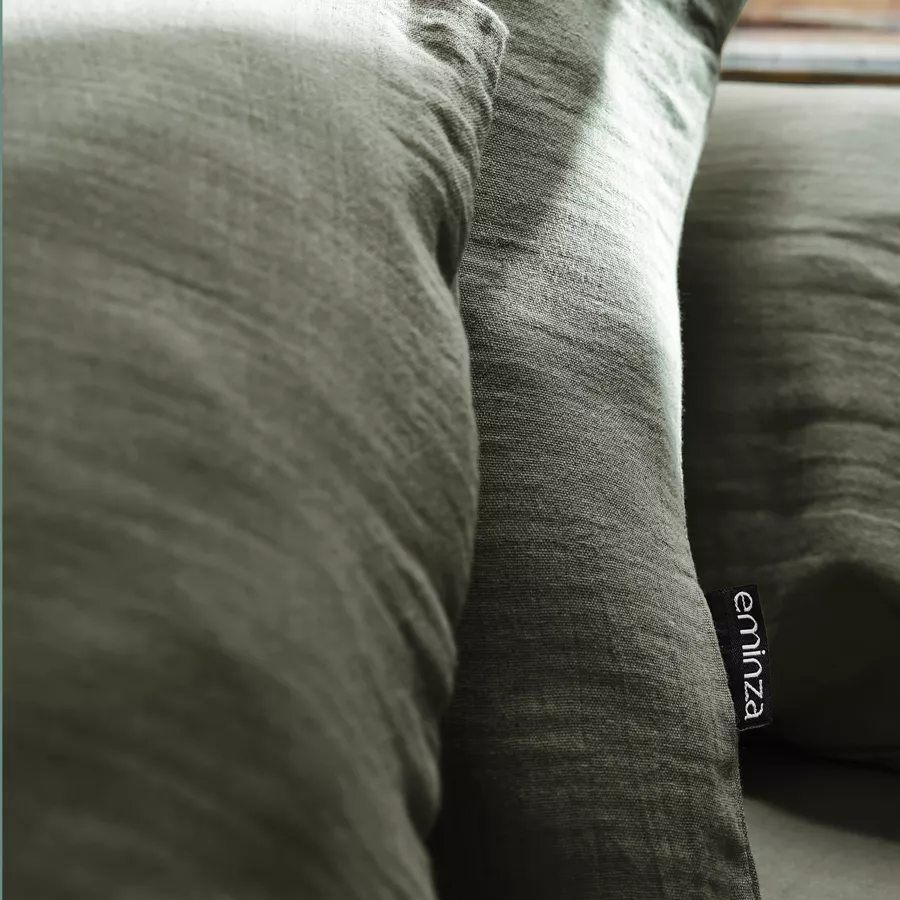 Housse de couette gaze de coton (140 cm) Gaïa Vert romarin