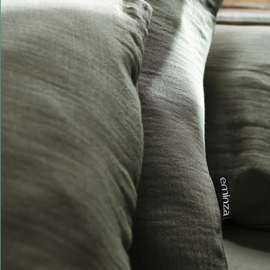 Federa cuscino a rullo garza di cotone (L185 cm) Gaïa Verde rosmarino 4