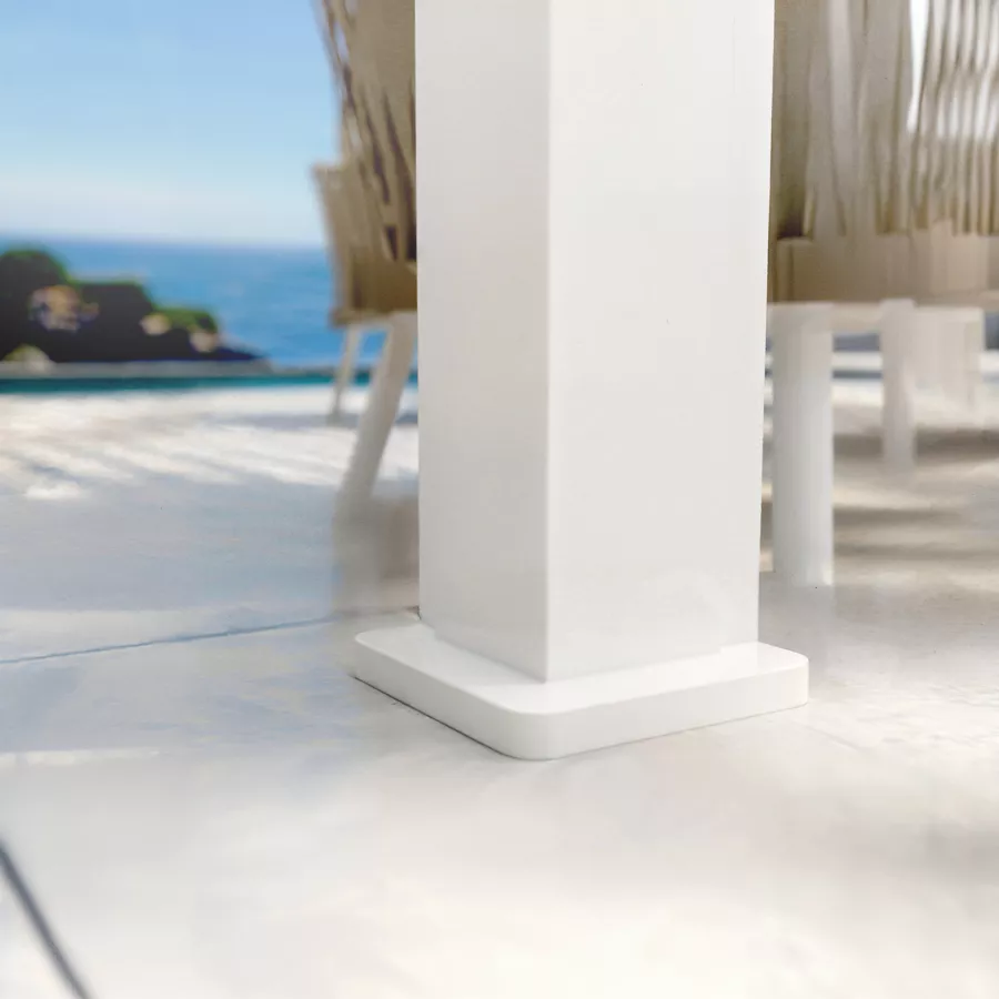 Pérgola bioclimática autoportante motorizada de aluminio  (3 x 3 m) LED - Blanco