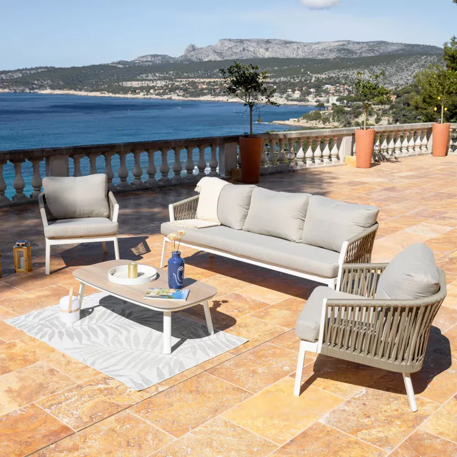 Fauteuil de jardin aluminium Amalfi - Blanc