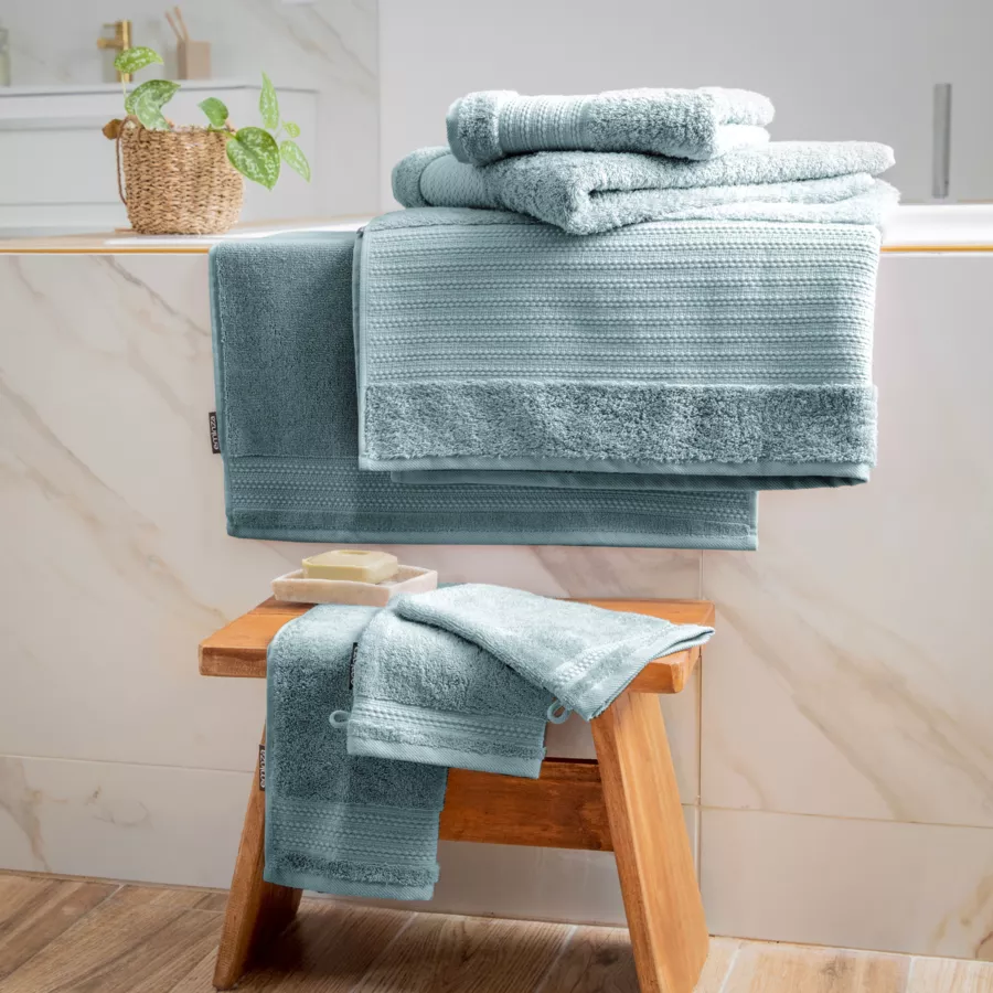 Asciugamano cotone bio (70 x 130 cm) Garance Blu ghiaccio