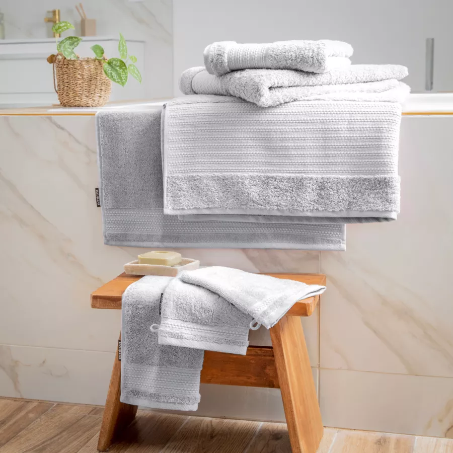 Serviette de bain coton bio (90 x 150 cm) Garance Gris nuage 5