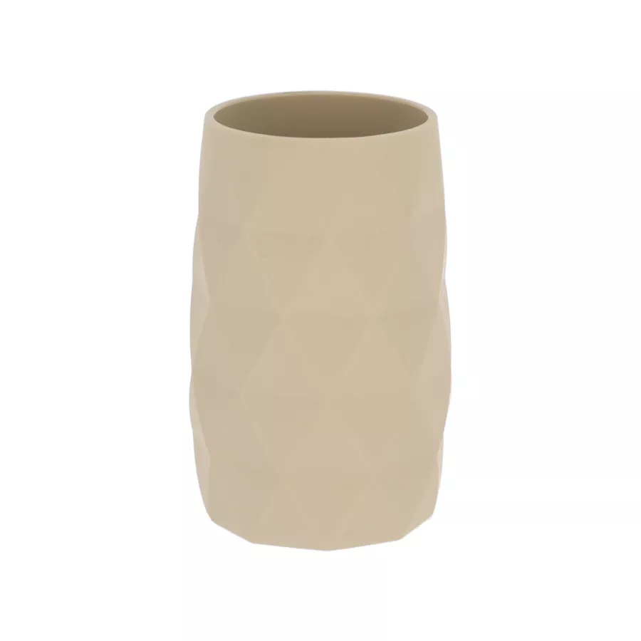 SET GOBELET DISTRIBUTEUR A SAVON ET PORTE SAVON ABS + RUBBER - BEIGE