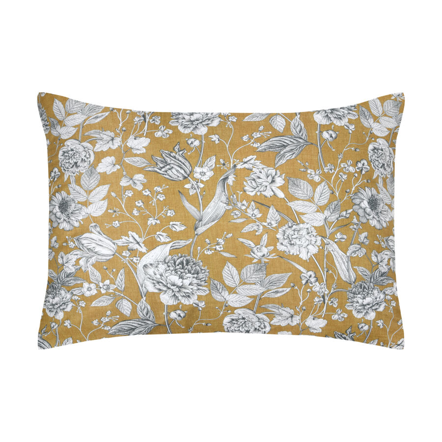 Federa cuscino letto rettangolare percalle di cotone (50 x 70 cm) Jacinthe Giallo senape