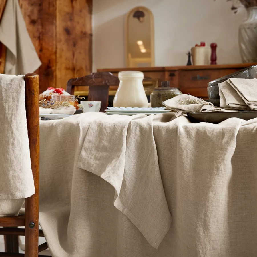 Tovaglia rettangolare lino lavato (L350 cm) Louise Beige