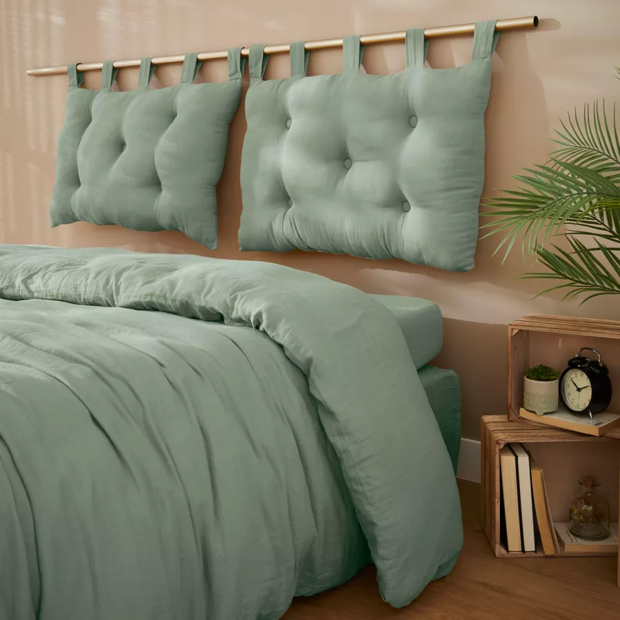Tête de lit gaze de coton (80 x 50 cm) Gaïa Vert eucalyptus