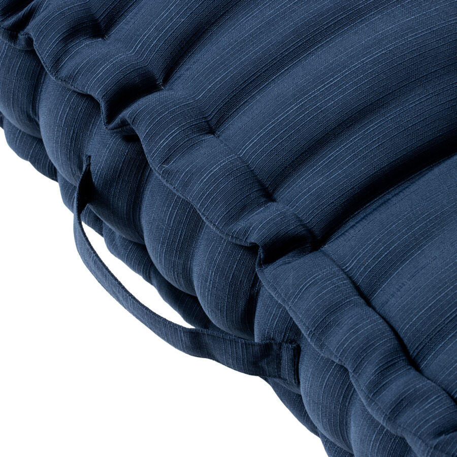 EM - Lot Matelas palette + 2 dossiers Polyester uni SUNSET Bleu nuit