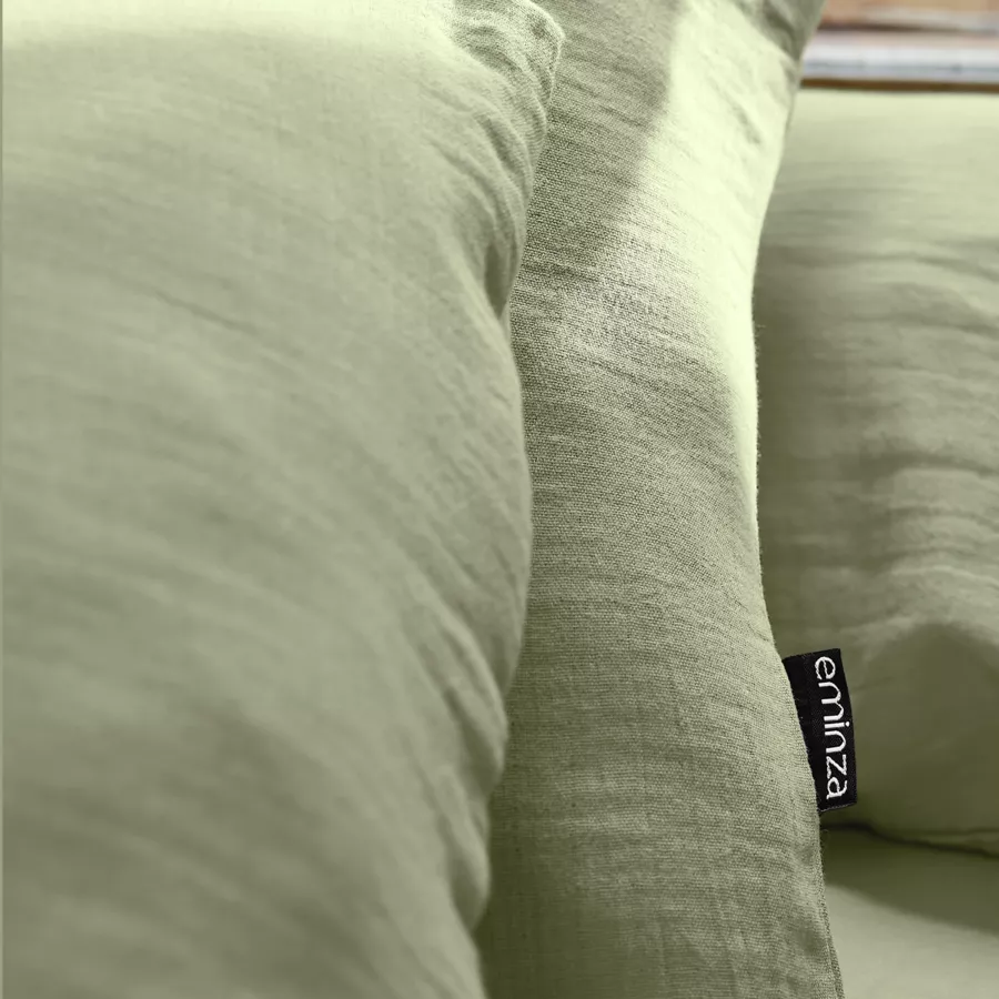 Housse de couette gaze de coton (140 cm) Gaïa Vert tilleul