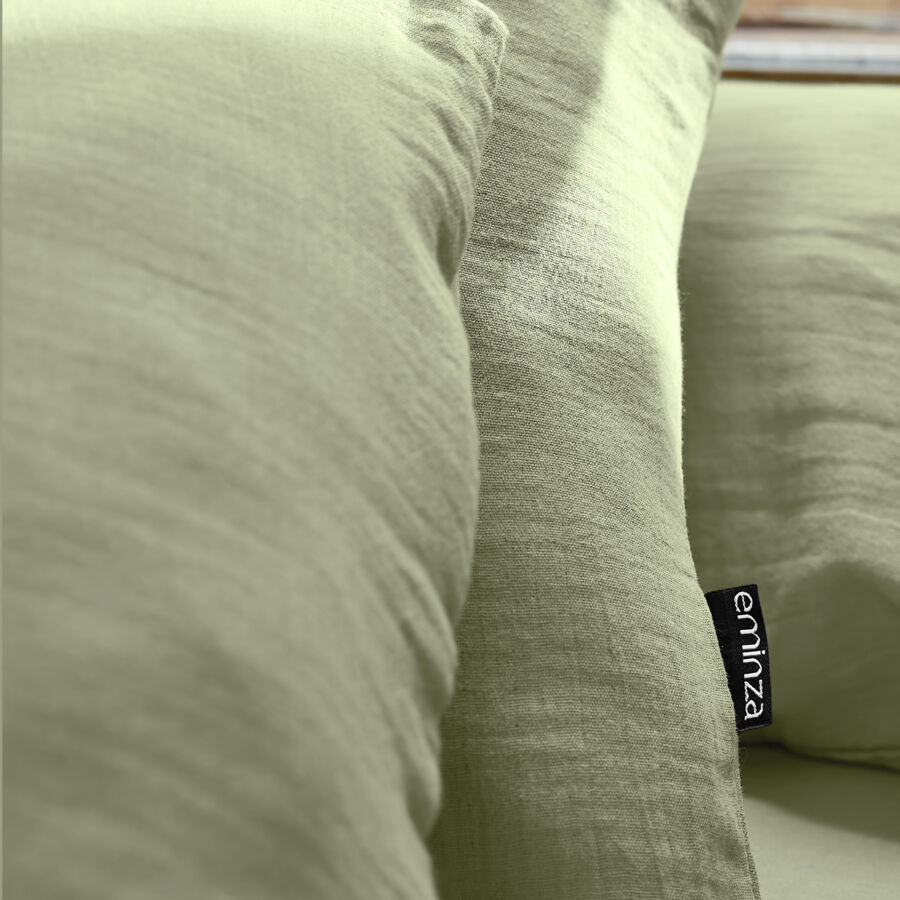 Funda de almohada cuadrada de gasa de algodón (80 x 80 cm) Gaïa Verde tilo