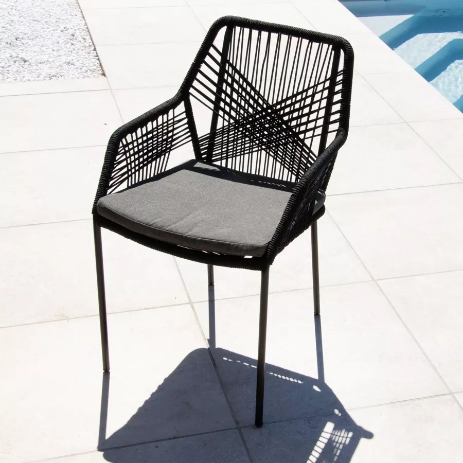 Sillón de jardín apilable Seville - Negro 5