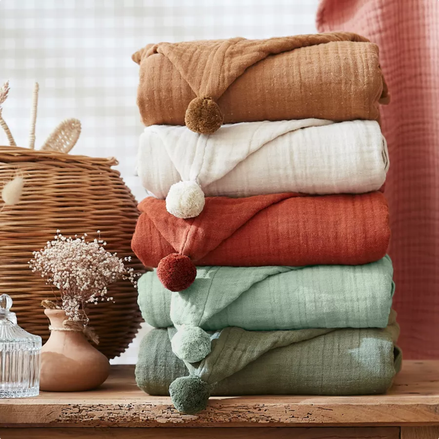 Badponcho Katoengaas 6/10 jaar Gaïa Terracotta