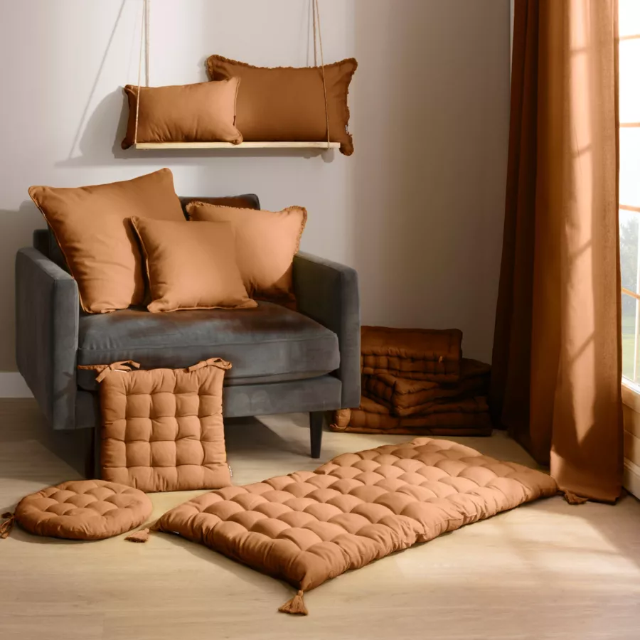 Coussin de sol coton (40 x 40 cm) Pixel Camel