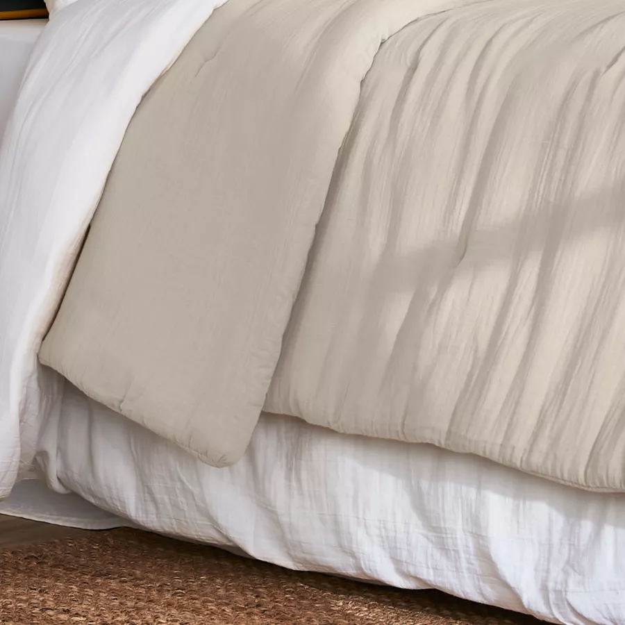 Colcha acolchada en gaza de algodón (240 x 220 cm) Gaïa Beige pampa