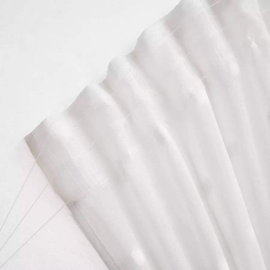 Voilage galon fronceur pompons (140 x 240 cm) Emie Blanc