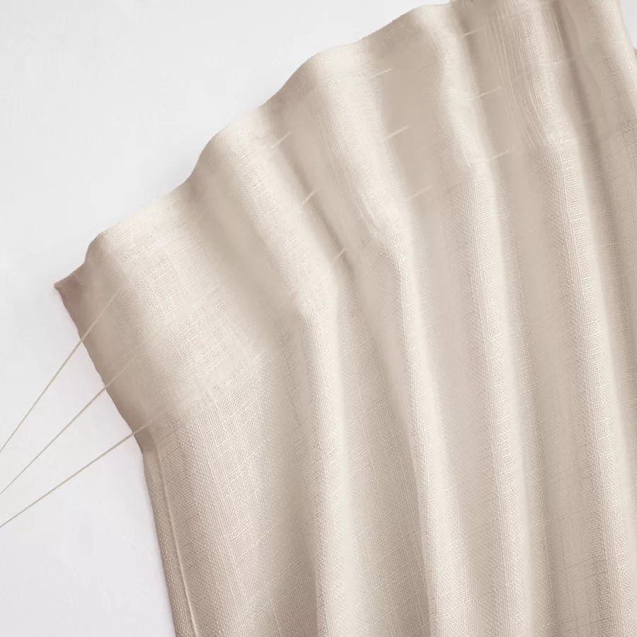Visillo con cinta fruncidora efecto lino (140 x 240 cm) Robin Beige