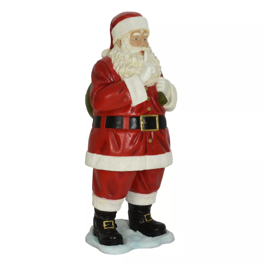 Père Noël traditionnel Géant (H182 cm) Klaus silence j'arrive