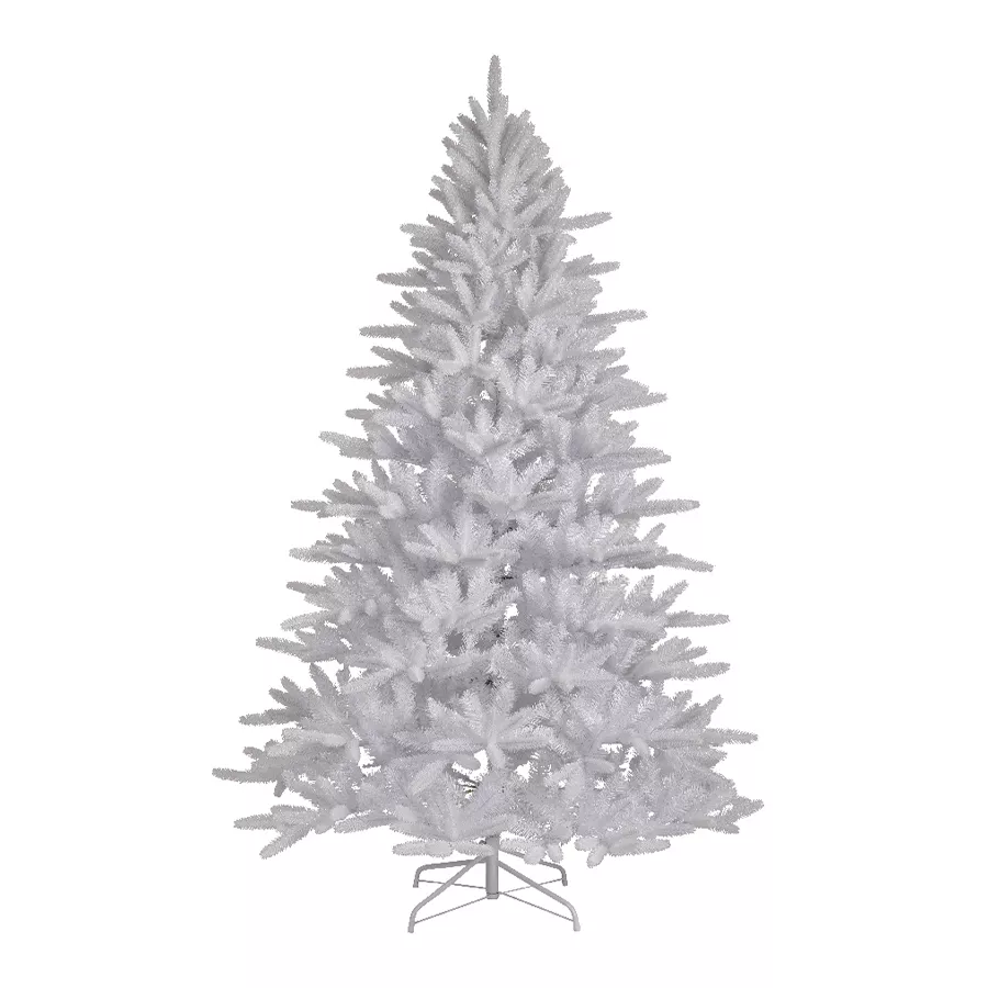 Árbol artificial de Navidad H240 cm Odense Blanco iridiscente y con purpurina