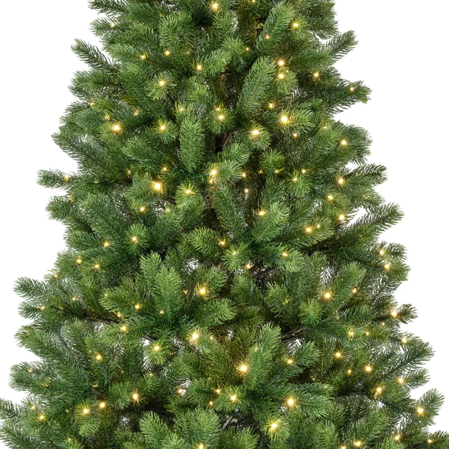 Árbol artificial de Navidad con luces 350 LED H180 cm Ottawa Luxe Verde abeto