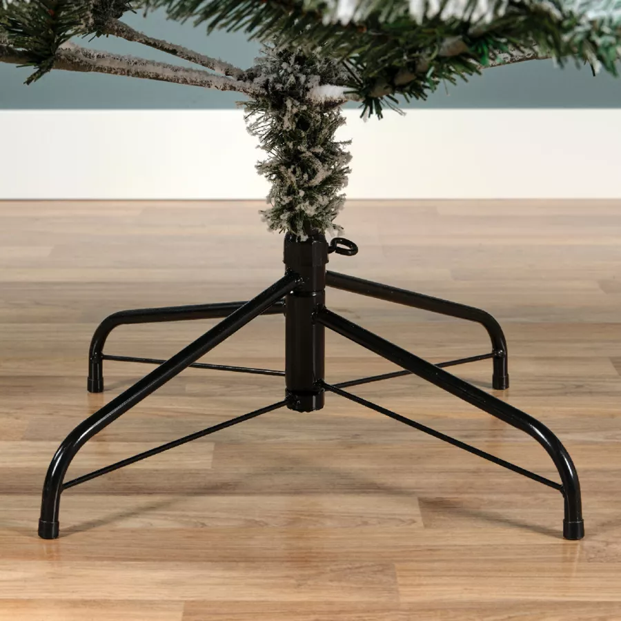 Verlichte kunstkerstboom 320 LED H210 cm King Groen besneeuwd