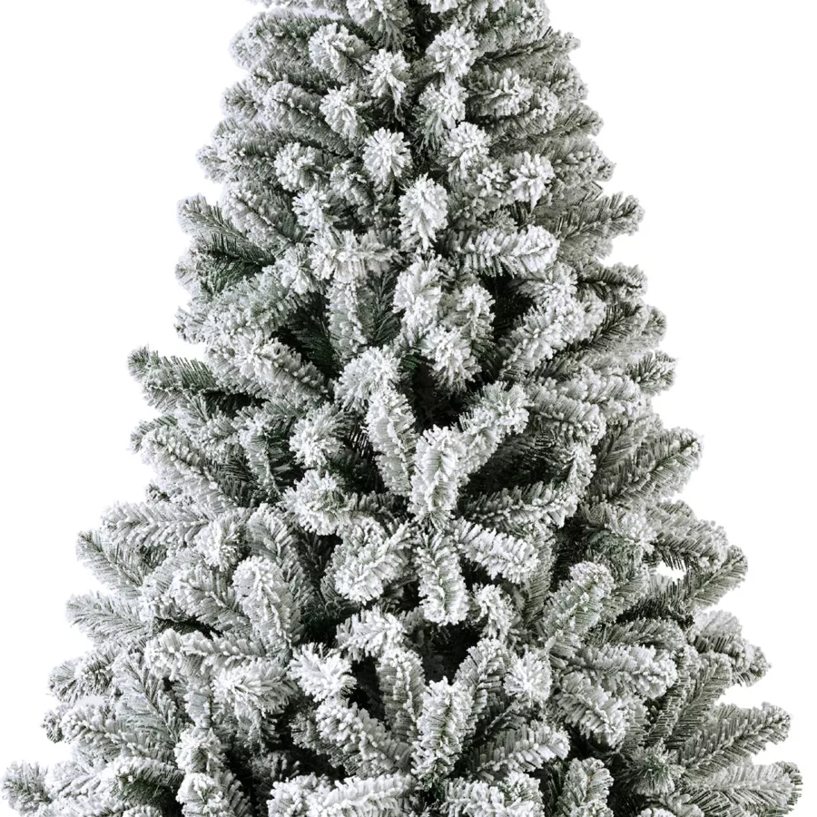 Árbol artificial de Navidad con luces 260 LED H180 cm King Verde nevado