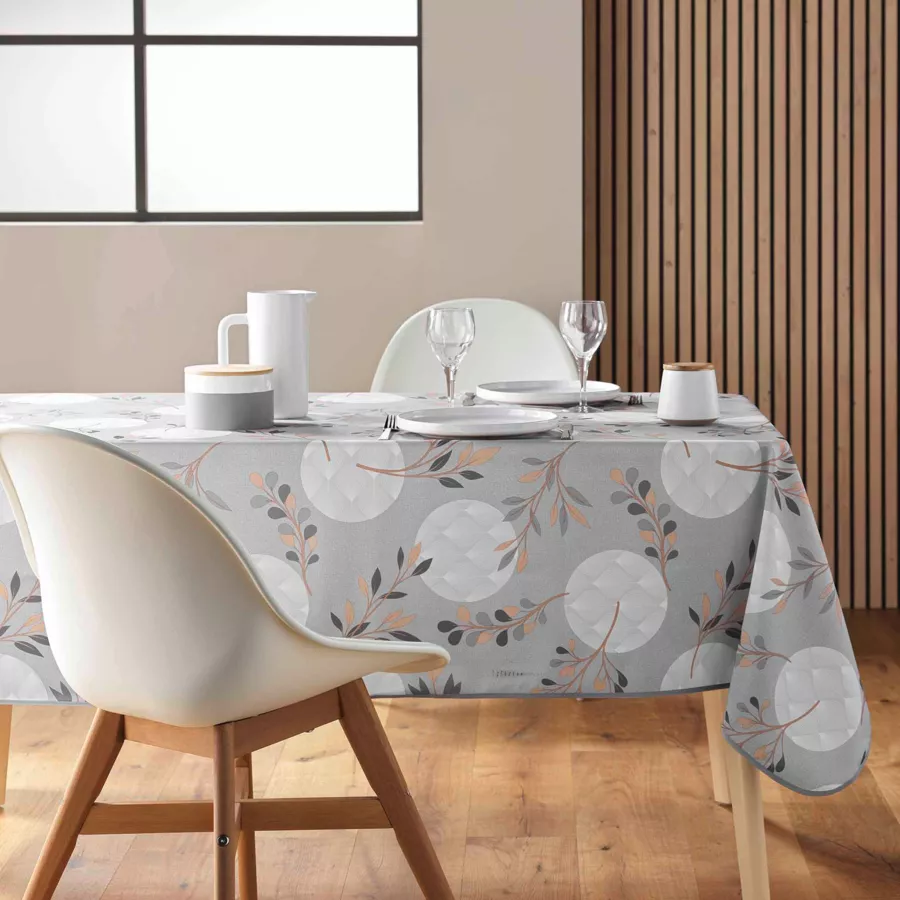 NAPPE RECTANGLE 150 x 240 CM POLYESTER IMPRIME MANOLA GRIS
