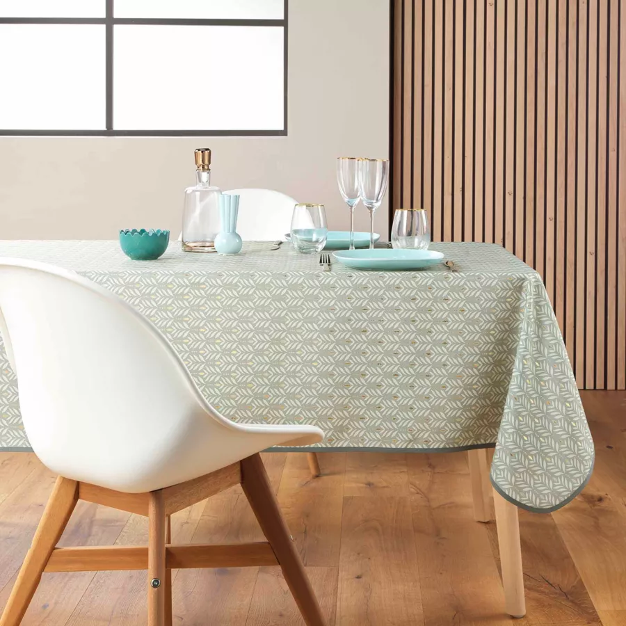 Rechthoekig vlekbestendig tafelkleed (145 x 240 cm) Piana Saloegroen