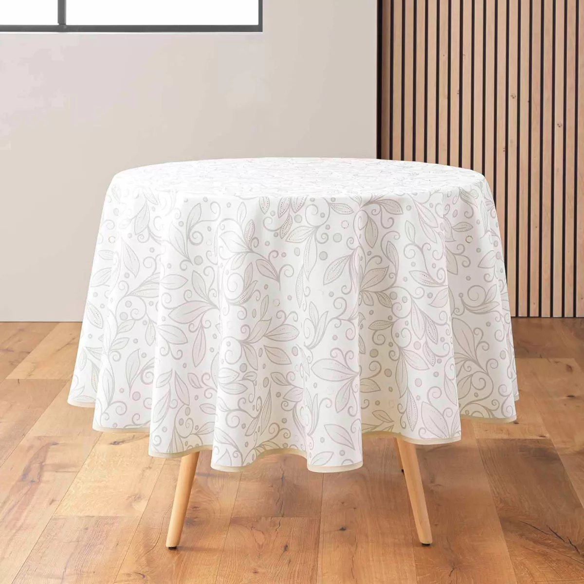 Highdi Nappe Ronde Anti Tache Impermeable, Impression Nappe De Table De Décoration Pour Cuisine Picnic Party Jardin Table Protection (Diamètre 180cm,Orange