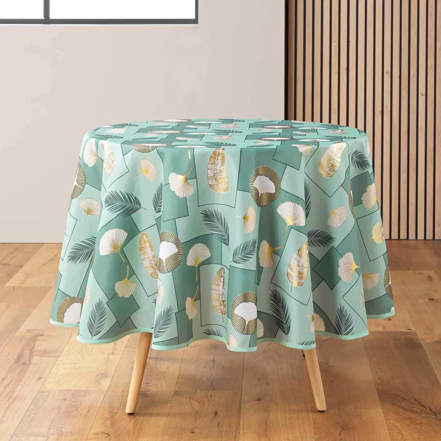 Nappe ronde anti tache (180 cm) Natane Vert sauge