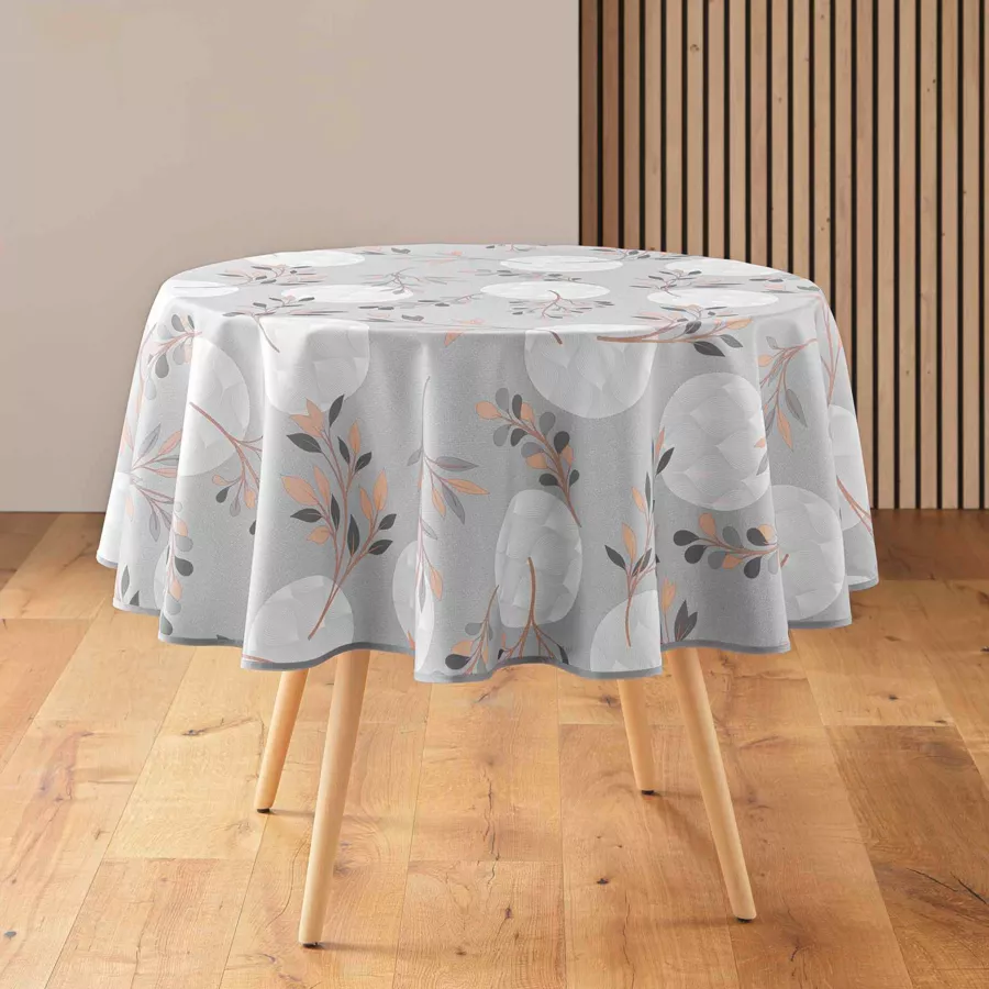 Nappe ronde anti tache (180 cm) Manola Grise