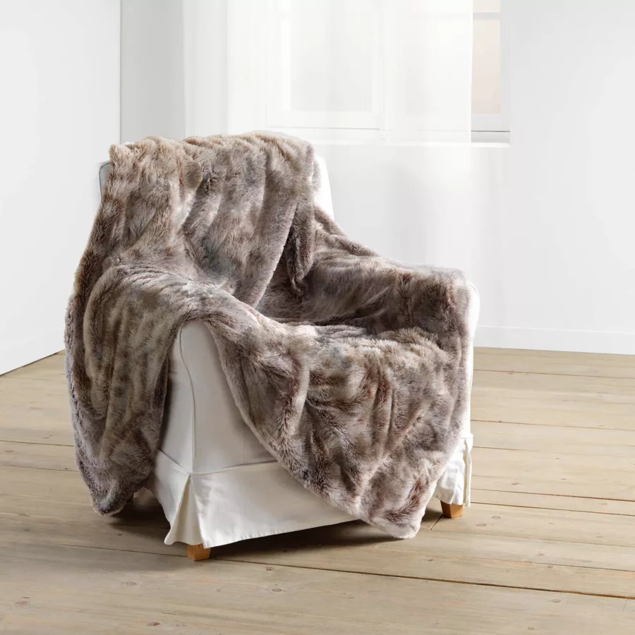 Plaid fausse fourrure (125 x 150 cm) Antartic Chocolat