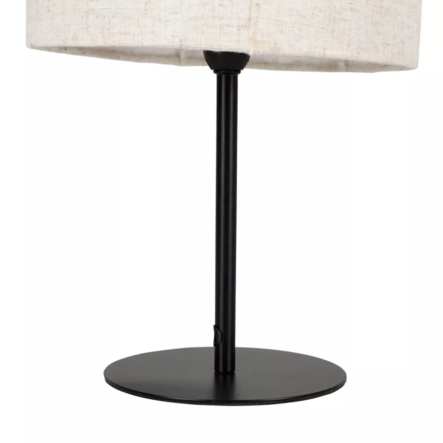 Linnen tafellamp (H33 cm) Alma Zwart en beige