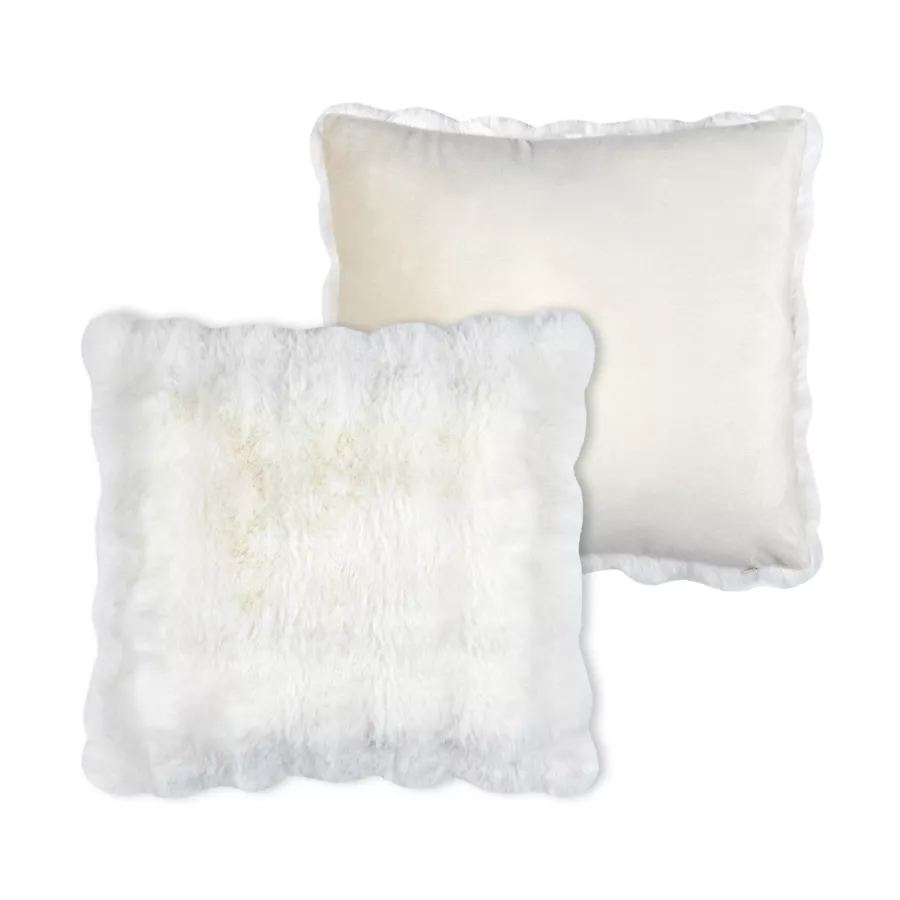Coussin carré fausse fourrure (45 x 45 cm) Nebraska Ecru