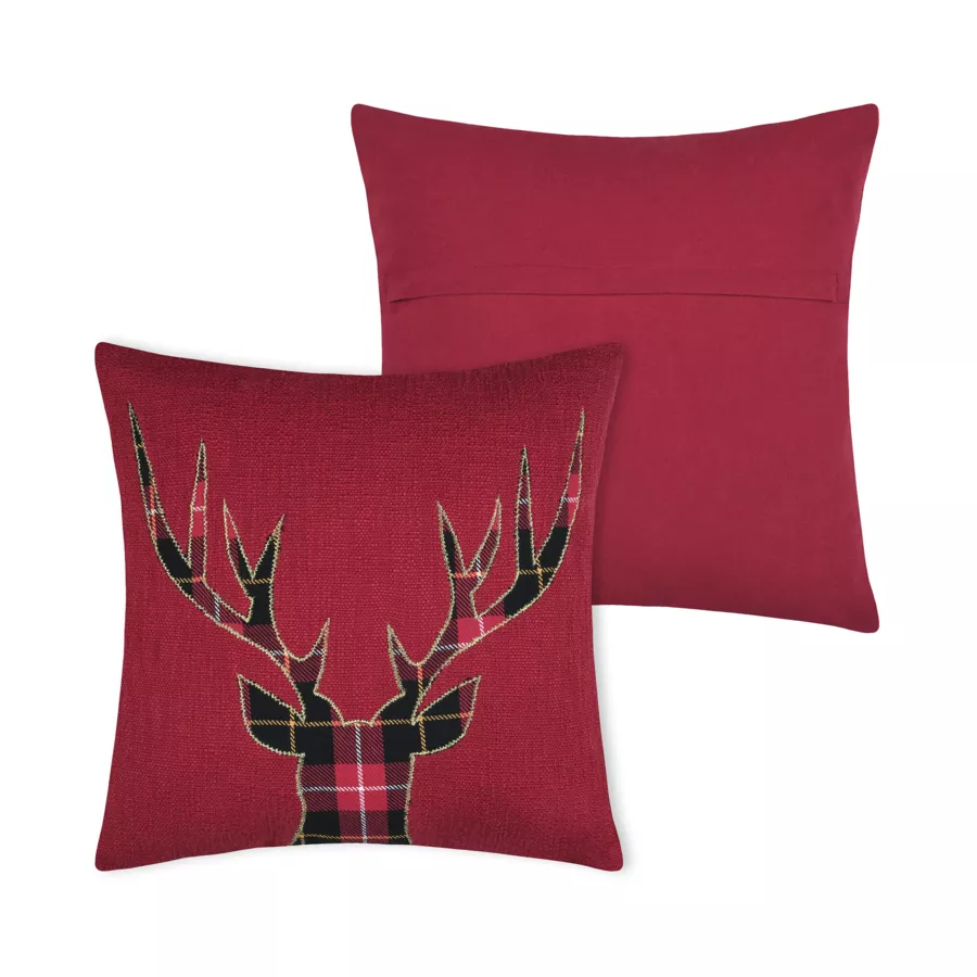 Coussin carré coton (45 x 45 cm) Finna Rouge
