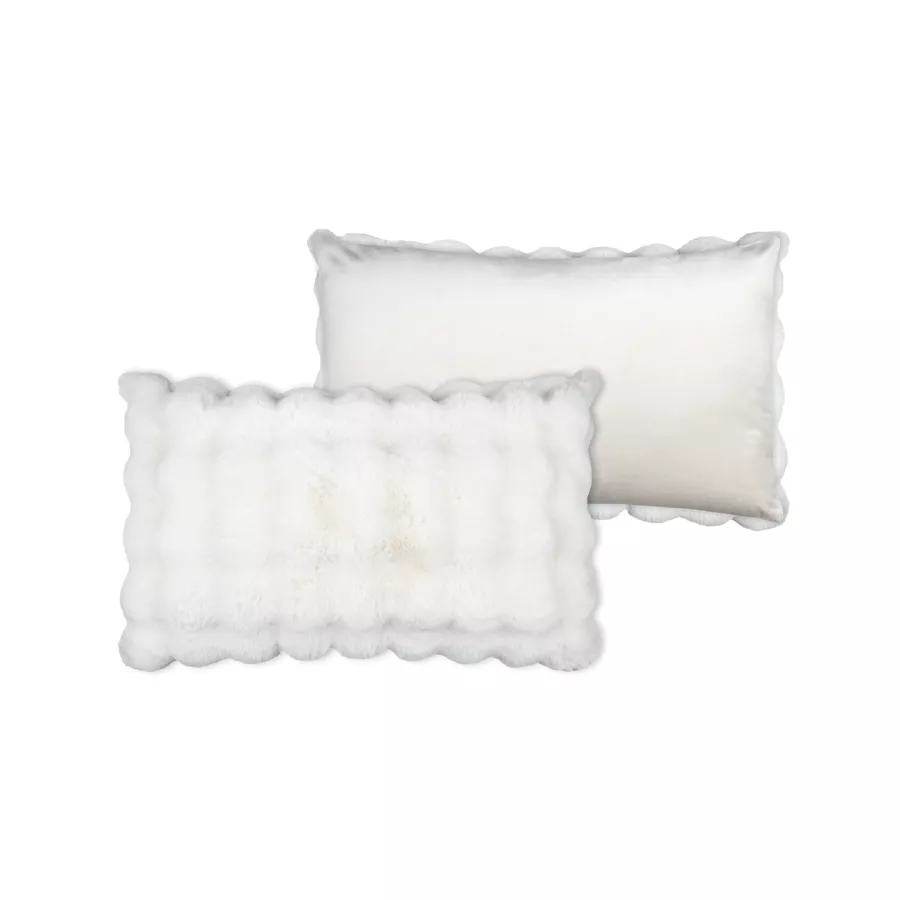Coussin rectangulaire fausse fourrure (50 x 80 cm) Nebraska Ecru