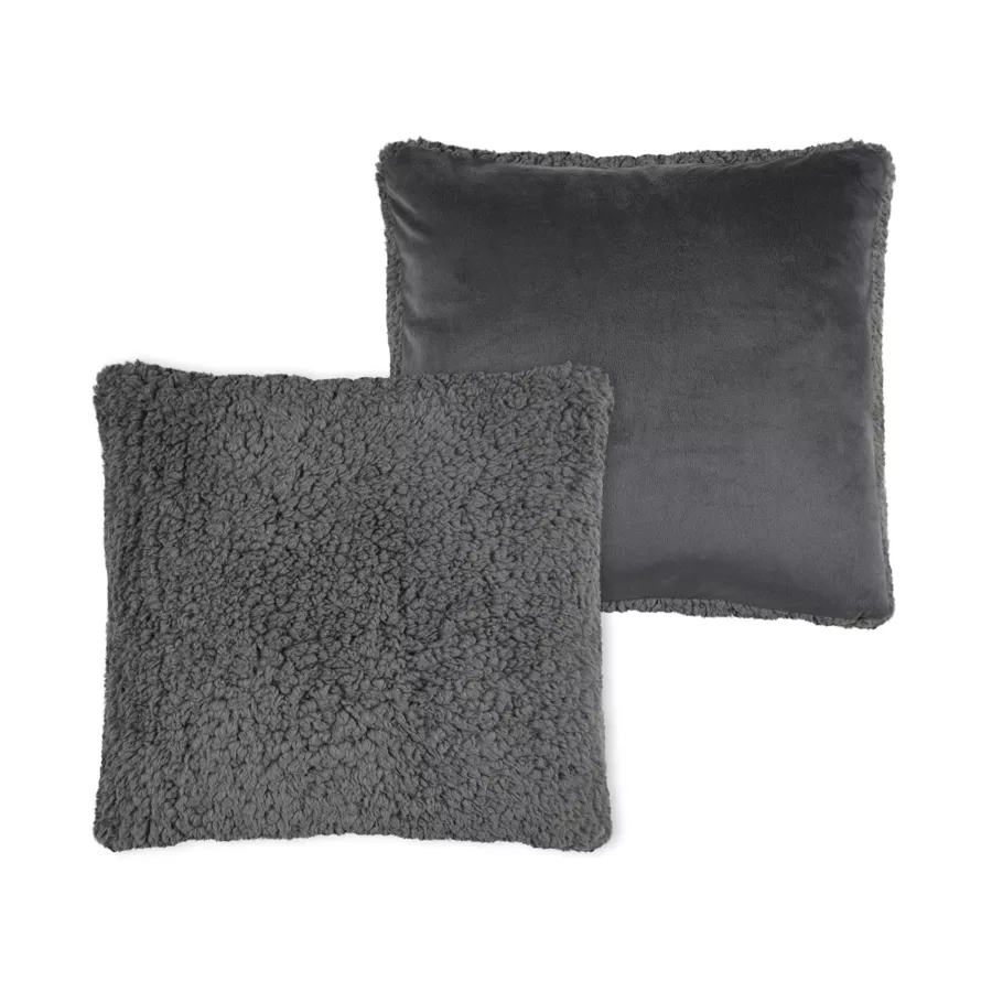 Coussin carré fausse fourrure (50 x 50 cm) Dudley Gris souris