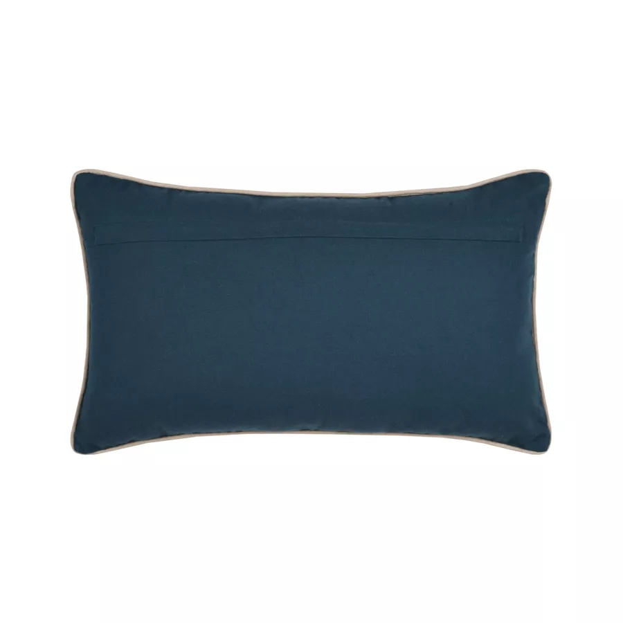 Coussin rectangulaire coton (30 x 50 cm) Eugénie Bleu marine