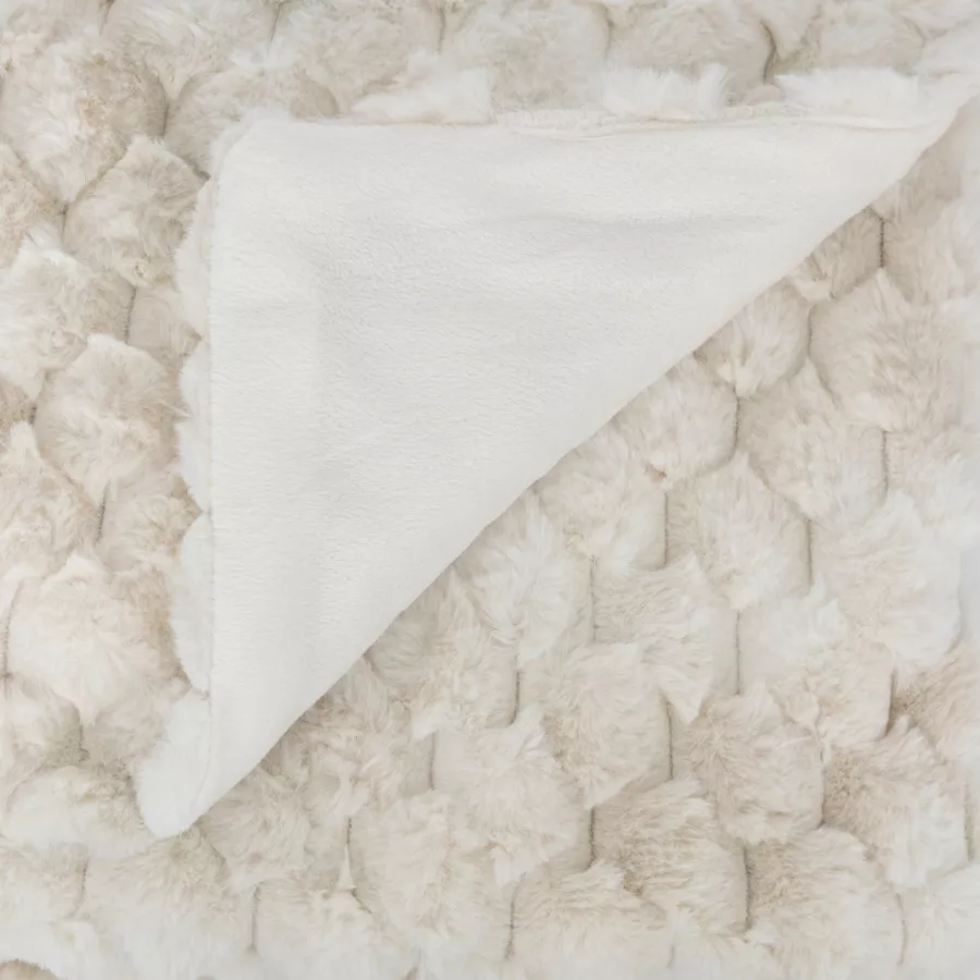 Manta de pelo sintético (120 x 160 cm) Adriel Beige