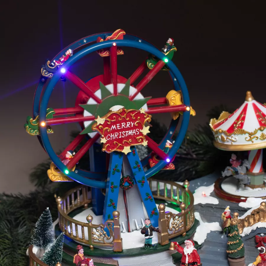 Pueblo de Navidad luminoso y musical Feria