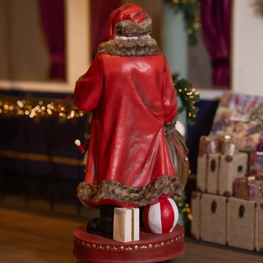 Père Noël traditionnel Géant (H166 cm) Klaus et les cadeaux