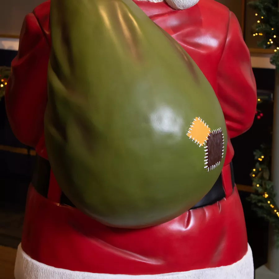 Père Noël traditionnel Géant (H182 cm) Klaus silence j'arrive