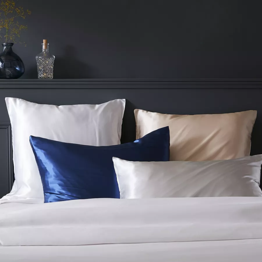 Funda de almohada rectangular de seda de morera (50 x 70 cm) Mizuki Blanco