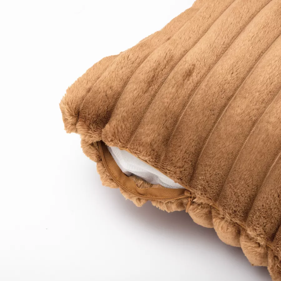 Housse de coussin carrée flanelle (40 x 40 cm) Dune Camel